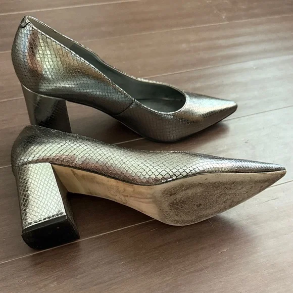 Marc Fisher Metallic Silver Heels - Picture 5 of 7